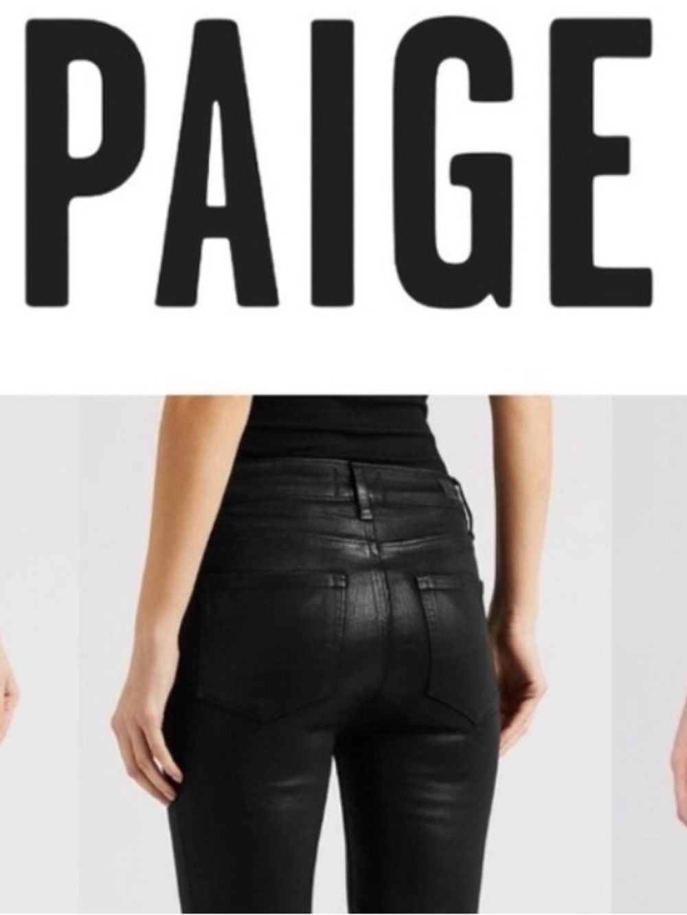 Paige Hoxton Ankle Black Fog Luxe Coated Jeans Classic 29 cotton stretch pants